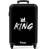 noboringsuitcases NoBoringSuitcases.com Hartschalen Handgepäck Koffer 55x35x20 cm, 36L, Bunte Graffiti-Drucke: Schwarz - König, Reisekoffer mit 4 Rollen