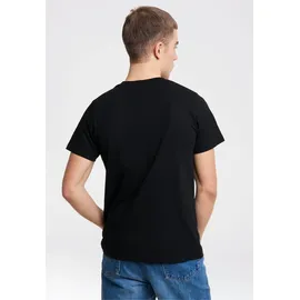 LOGOSHIRT T-Shirt "Sesamstrasse - Krümelmonster Pate", Herren, Gr. XS, schwarz, 100% Baumwolle, bedruckt, normal, Rundhals, Shirts T-Shirt, mit coolem Print