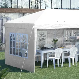 Outsunny Faltpavillon ca. 6 x 3 m Pavillon Partyzelt mit UV-Schutz, Seitenwänden