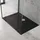 doporro Duschkabine U-Form mit Drehtür 90 x 75 cm schwarz Klarglas Duschwanne