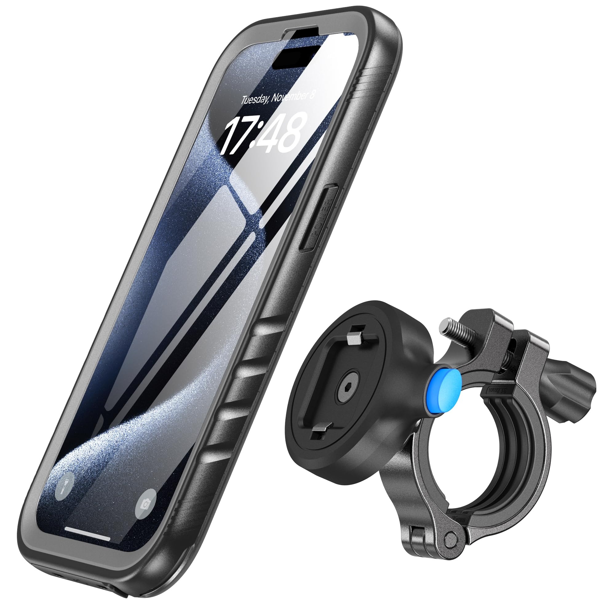 SPORTLINK Handyhalterung Fahrrad für iPhone 15 Pro - Aluminium Handyhalter Motorrad [360°Verstellbare/Vollständiger Schutz] Outdoor Phone Mount Fahrrad Fahrradhandyhalter Halter Lenker Handy Halterung