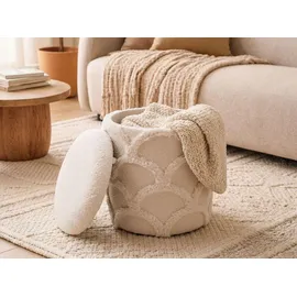 FineBuy Sitzhocker mit Stauraum Stoff 40 x 45 x 40 cm Beige