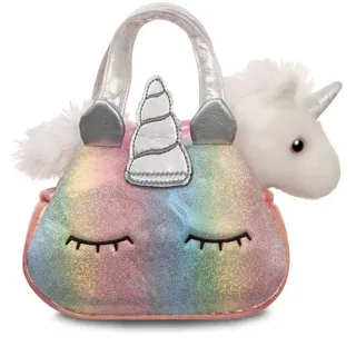 AURORA World 61253 - Fancy Pals Einhorn 20cm, Handtasche mit Plüschtier