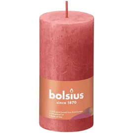 Bolsius Rustik Stumpenkerze 10 x 5 cm rosa blüte