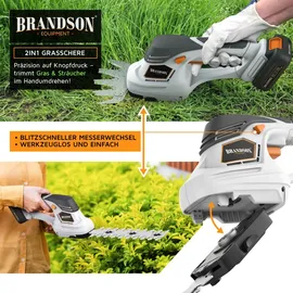 Brandson Akku-Grasschere 2in1 inkl. Akku und Ladegerät