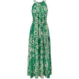 Aniston CASUAL Sommerkleid (mit abnehmbaren Bindeband) mit extravagantem Blumendruck - jedes Teil ein Unikat beige|grün 40 EU