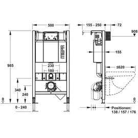 MEPA nextVIT Wand-WC-Element 511106 Systembauhöhe 100 cm