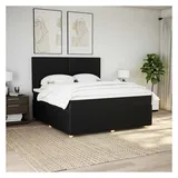 vidaXL Boxspringbett mit Matratze Schwarz 180x200 cm Stoff