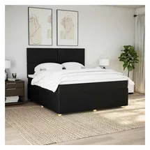 vidaXL Boxspringbett mit Matratze Schwarz 180x200 cm Stoff
