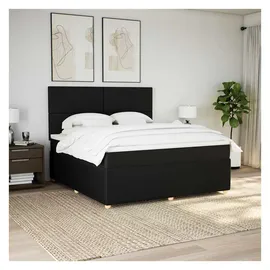 vidaXL Boxspringbett mit Matratze Schwarz 180x200 cm Stoff