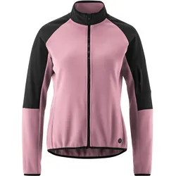 Radtrikot GONSO "Adventure Jersey Fleece W", Damen, Gr. 40, rosa (babyrosa), 100% Polyester (Recycelt), hoch geschlossener Ausschnitt, Langarm, Trikots, Damen Fahrradtrikot langarm, weiches Fleece-Material, Full-Zip Trikot