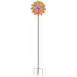 casa.pro Windrad Eidfjord für draußen 185 cm hoch Windspiel aus Metall Gartenpflock für Terrasse und Garten Gartendeko