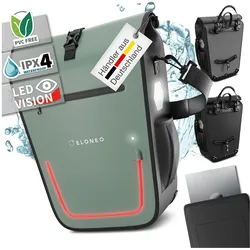 ELONEO Fahrradtasche für Laptop wasserdicht mit LED, 25L