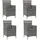 vidaXL Polyrattan Gartenstühle 61 x 60 x 88 cm grau 4 St. inkl. Kissen 316690