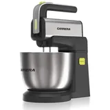 CARRERA Küchenmaschine [2 in 1] Handmixer – Knetmaschine – food processor – Rührgerät – Teigmaschine – Edelstahlschüssel – 300W