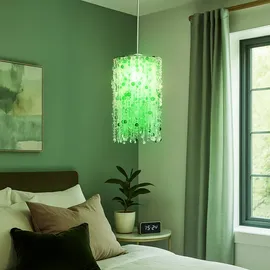 ETC Shop Hängelampe Pendelleuchte Kinderzimmer Wohnraum silber Fernbedienung Rgb Led, Metall, 1x Rgb Led warmweiß, Dxh27x152 cm