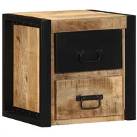 VidaXL Nachttisch 40x35x40 cm Raues Mango-Massivholz