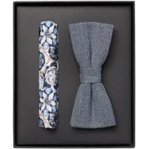 Venti Fliege und Einstecktuch in graues mittelblau), | Gr.: onesize