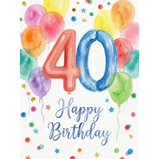 the lazy panda card company XXL 40. Geburtstagskarte A4 – Riesen Glückwunschkarte zum Geburtstag 40 – Große Karte zum Beschriften – Premium 300g/m2 – Mit Umschlag – Made in Germany (40. Geburtstag)