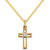 HOPLO Kreuzanhänger Anhänger Kreuz 333 Gold mit Zirkonia Stein 333 8K Gold mit Goldkette, Made in Germany 40 cm