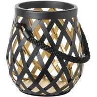 Fink »OTIS«, (1 St.), Windlicht, schwarz pulverbeschichtet, innen goldfarben,