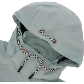 Dry Fashion Damen Funktionsmantel Leer mit abnehmbarer Kapuze - Taillierte Funktionsjacke wasserdicht und winddicht in Hellblau Größe 50 - 50