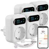 Revolt 4er-Set WLAN-Steckdosen-Thermostat, Heiz- & Klimageräte, App, Sensoren