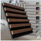 marbet design Wandpaneel, (Akustikpaneele Akustikquadrate 30x30cm Wandverkleidung Holz - (1 Paneel, schwarz - Eiche dunkel) Holzpaneele modern Holzwand schwarze Platte)