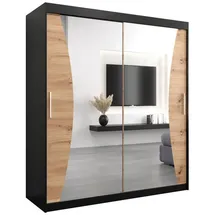 abiks möbel Schwebetürenschrank MONACO 180 x 200 x 62 cm Schwarz