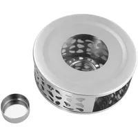 KZQ - Teewärmer aus Edelstahl, Stövchen für heißen Kaffee, Unterlage für Teewärmer mit Kerzenwärmer, Teekanne aus Glas, Stövchen für Teekanne
