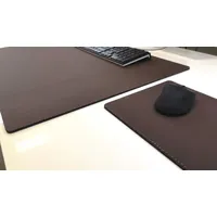 Schreibtischunterlage mit Mousepad Echt Leder Braun 90 x 50 Echt Nappaleder glatt