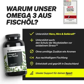 Natural Elements Omega 3 Fischöl Kapseln 180 Kapseln