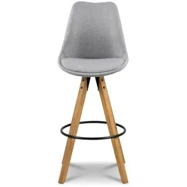 Actona 2er-Set Actona Barhocker Dima Stoff Grau Hellgrau