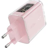 ACEFAST Ladegerät Gan 65W 3 Ports 1x Usb 2x Usb-c Rosa