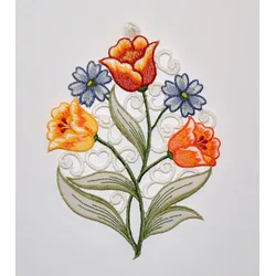 Fensterbild STICKEREIEN PLAUEN "Frühlingsstrauß Fensterbild" Gr. 1, weiß, B:18cm H:24cm, Polyester, Fensterbilder, Fensterbild "Frühlingsstrauß"