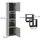 Vicco Badezimmerschrank 37,5 x 150 cm Grau/Schwarz