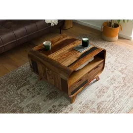 MASSIVMOEBEL24.DE Mailand Dunkelbraun Sheesham 70 x 70 x 50 cm