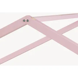 [en.casa] Kinderbett Treviolo 120 x 200 cm Kiefer massiv lackiert Rosa/Weiß