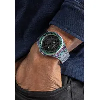 GUESS Quarzuhr »ROAR«, Armbanduhr, Herrenuhr, bunt