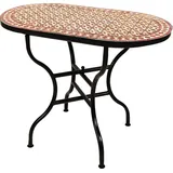ORIGINAL Marokkanischer Mosaiktisch Gartentisch 100x60cm Groß eckig klappbar | Eckiger klappbarer Mosaik Esstisch Mediterran | als Klapptisch für...