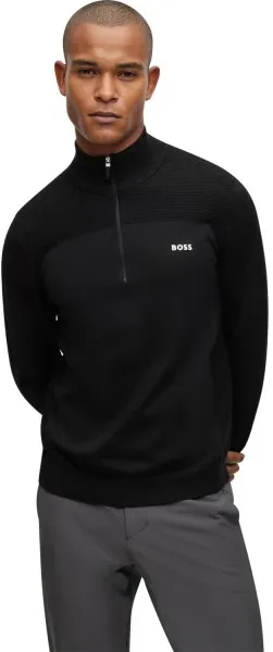 HUGO BOSS Pullover Momentum-X 14-Zip schwarz - XL