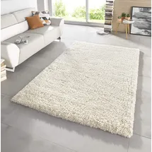 HANSE HOME Mint Rugs Venice Teppich Hochflor Wohnzimmer-Teppich Weich Flauschig Langflor Shaggy Flokati Einfarbig für Kinderzimmer Schlafzimmer Arbeitszimmer Küche Flur Creme Meliert 80x150 cm