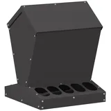 vidaXL Hühnerfütterer Schwarz 30 X 30 X 39 Cm Kaltgewalzter Stahl Vidaxl