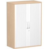 geramöbel Flex Rollladenschrank buche, silber 2 Fachböden 80,0 x 42,5 x 118,2 cm