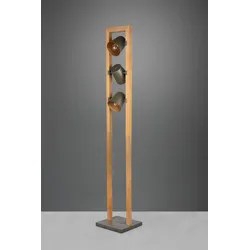 Trio 401900367 Stehleuchte Bell 3x25w | E14 - Fußschalter, antikes Nickel, Holz