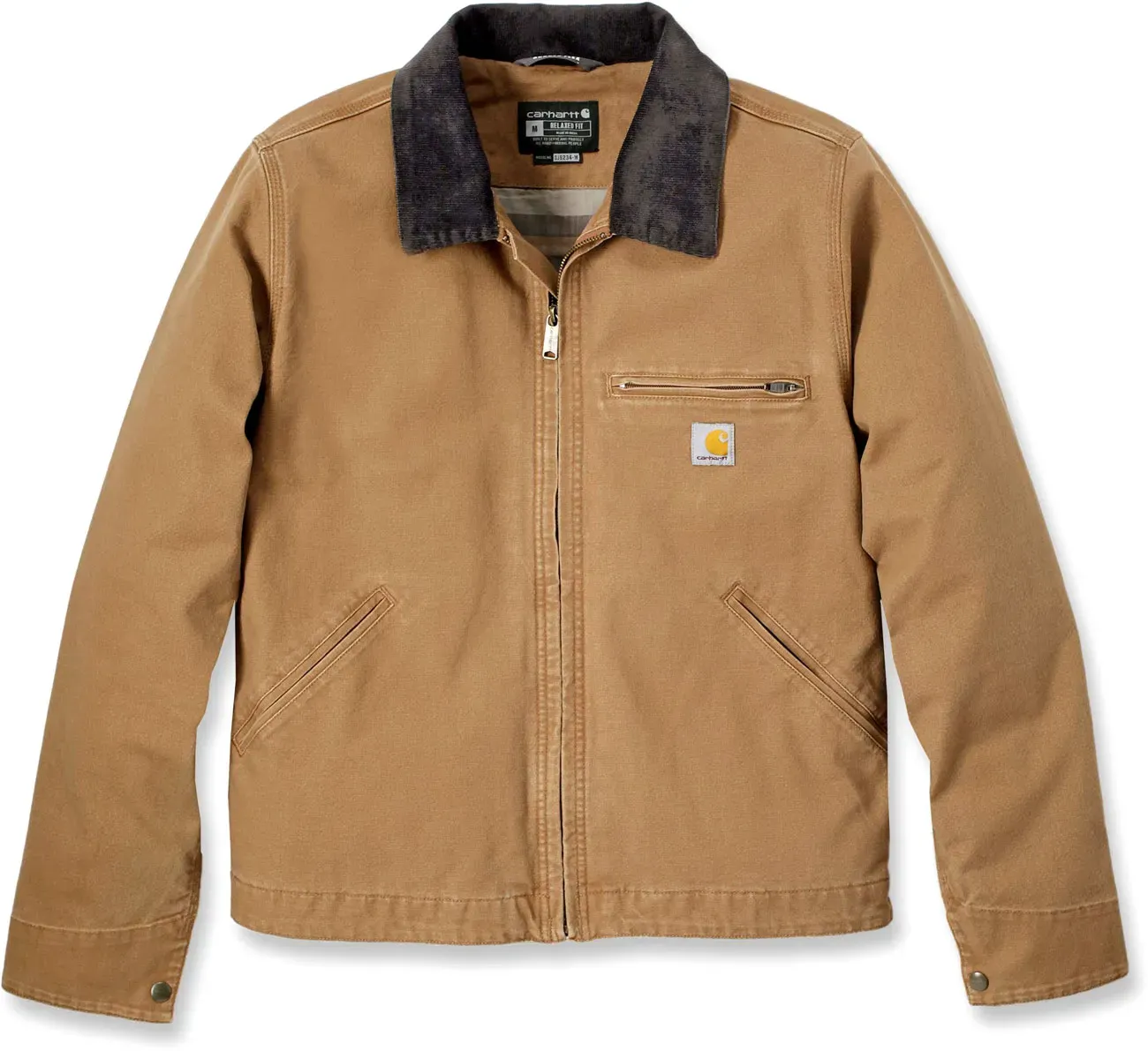 Carhartt Duck Detroit Rugged FlexTM, Textiljacke - Hellbraun/Schwarz - M