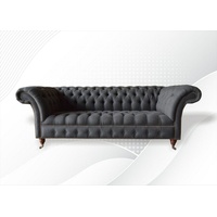 JVmoebel Chesterfield-Sofa Dunkelgrauer Chesterfield Dreisitzer 3-er Modernes Design Neu, Made in Europe grau