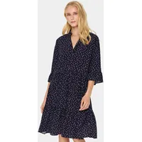 St Tropez EdaSZ Blusenkleid Blau Mini Herzen XL