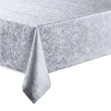 Hochwertige Tischdecke mit Saumrand Harmony Hellgrau Eckig 110 x 160 cm pflegeleicht