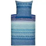 BASSETTI BRUNELLESCHI Bettwäsche + 1 Kissenhülle aus 100% Baumwollsatin in der Farbe Türkis V2, Maße: 155x220 + 1 K 80x80 cm - 9285890